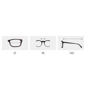 kích thước gọng kính không viền RAYBAN